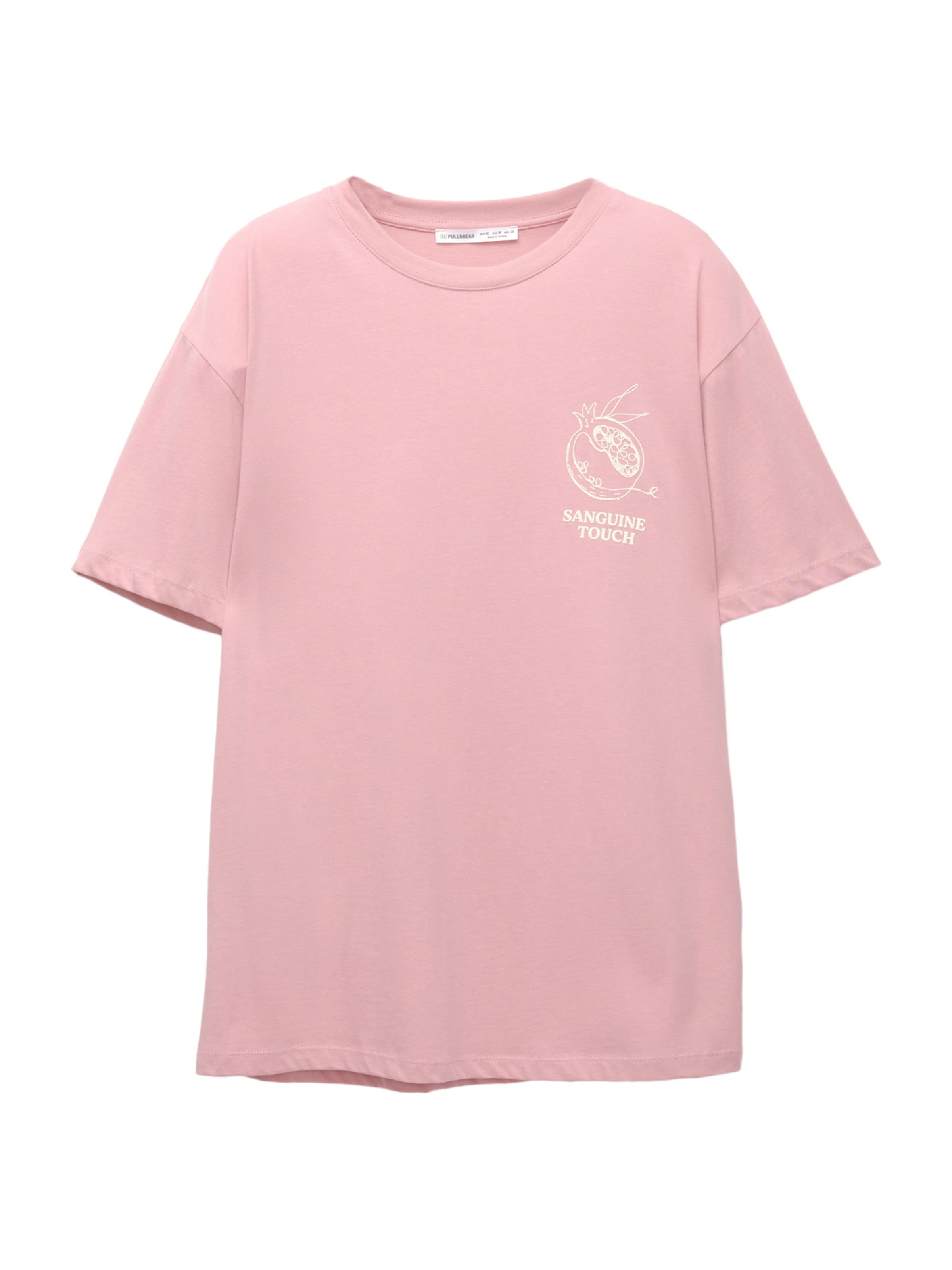 Pull&Bear Tričko - ružová / šedobiela, Produkt