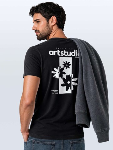 Neverless Shirt 'Artstudio Flowers' in Black