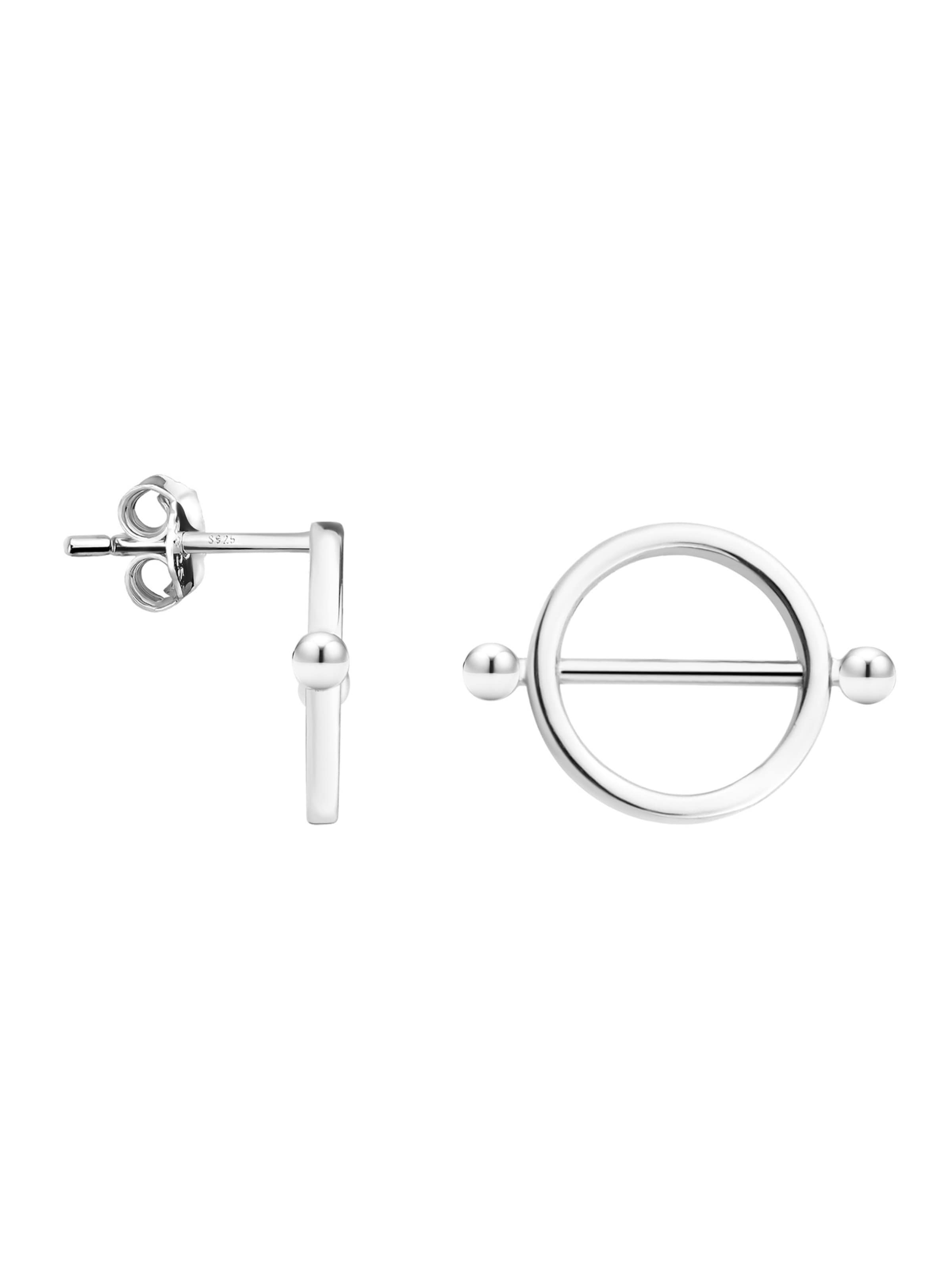 Sofia Milani Ohrringe 'Circle'‌‌‌‌ in Silber: Vorderseite