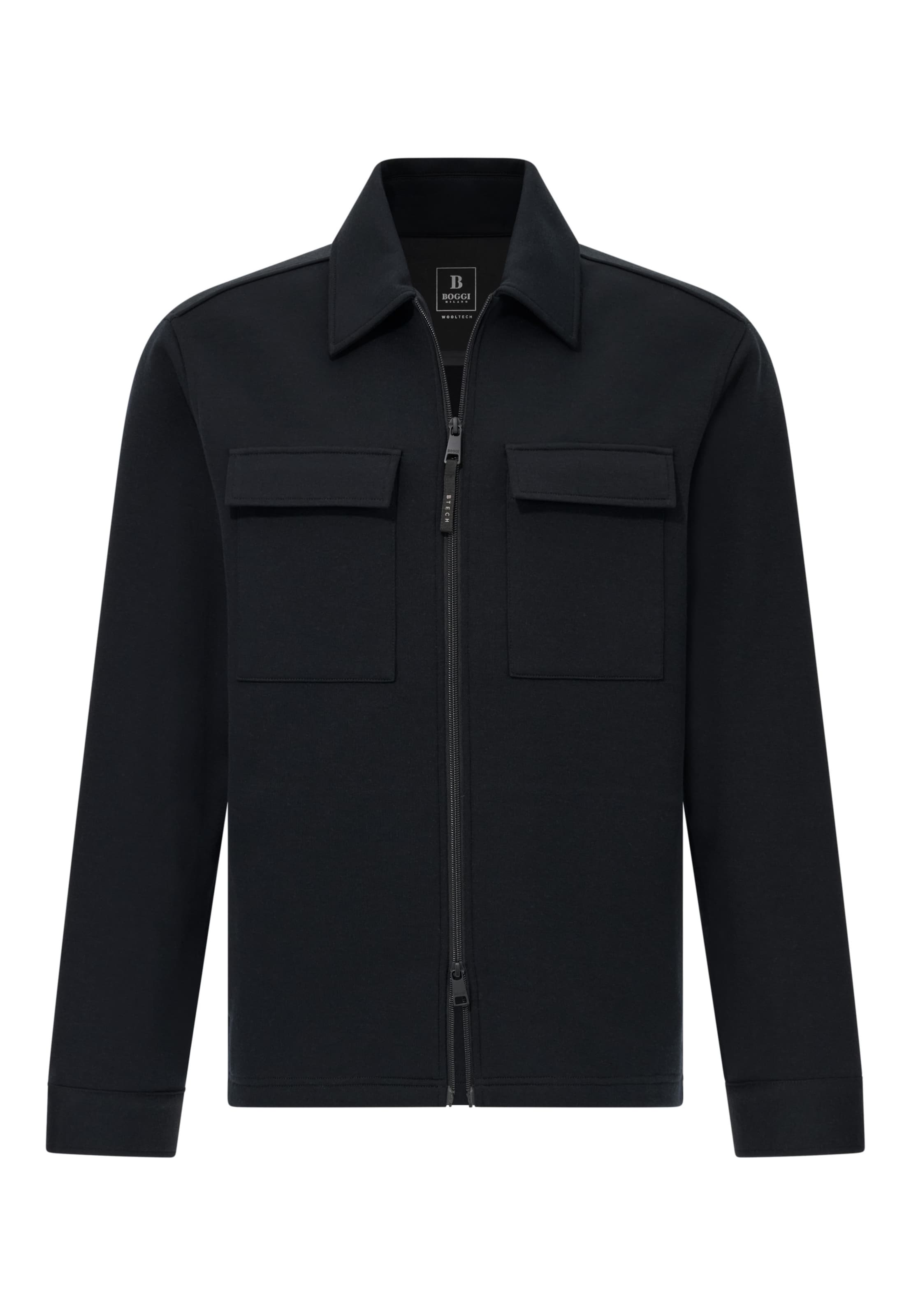 melns Boggi Milano Starpsezonu jaka 'Nexus': no priekšpuses