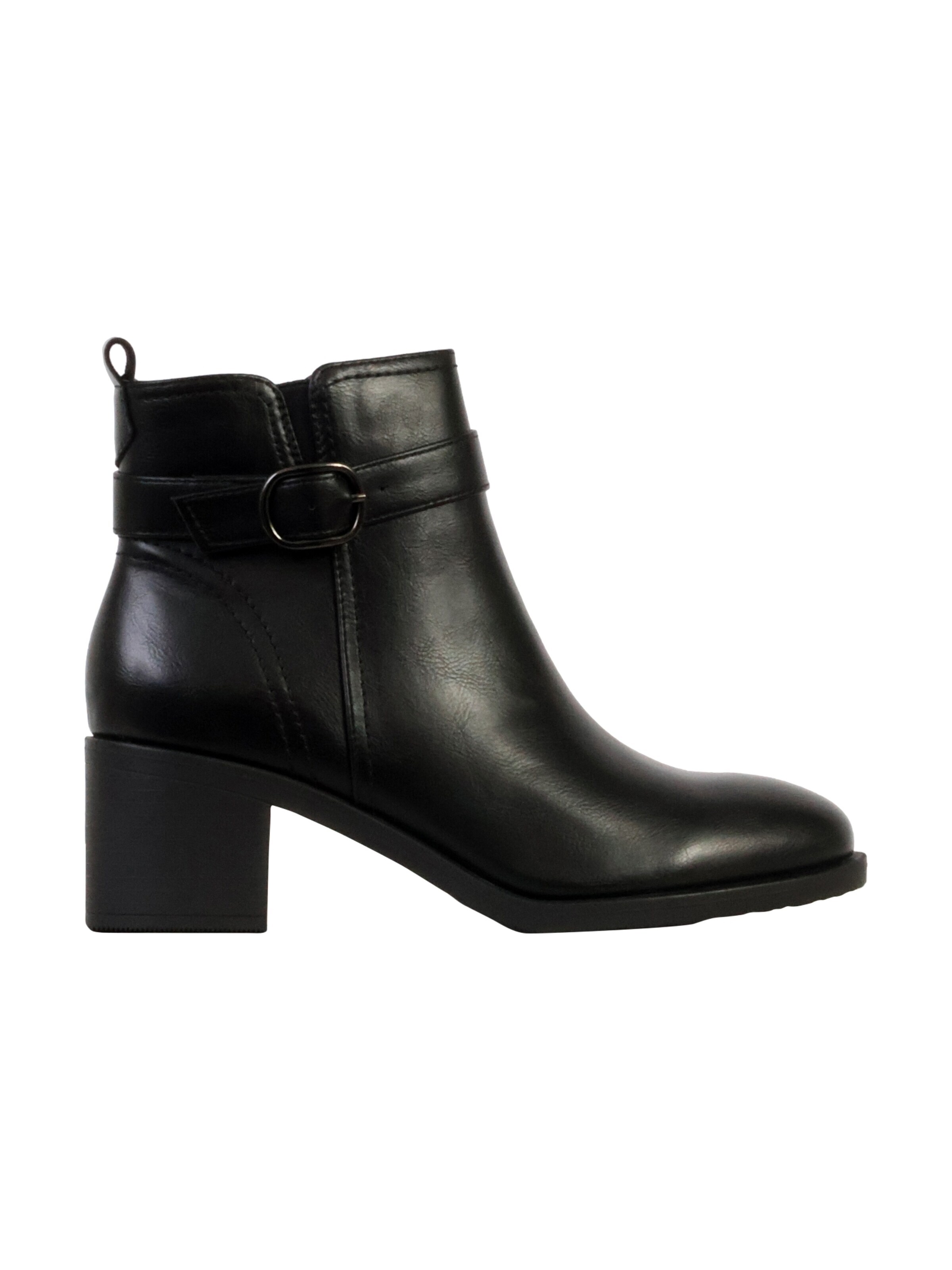 Bottines 'Stiefeletten mit Reißverschluss am Absatz' Super Mode en noir