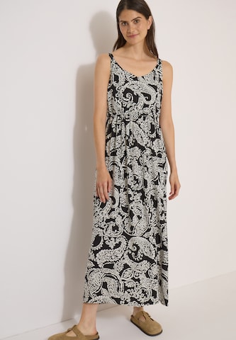 CECIL Maxikleid mit V-Neck und Print in Schwarz: Vorderseite