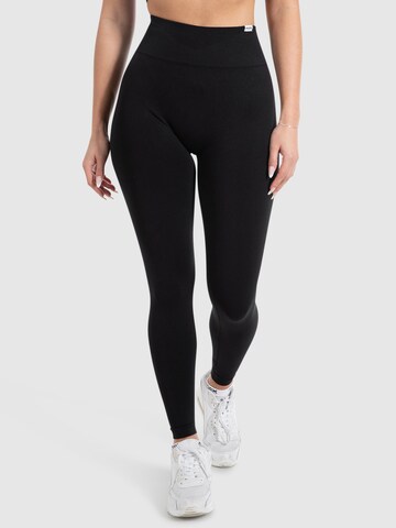 Smilodox Skinny Leggings 'Scrunch Lina' in Zwart: voorkant