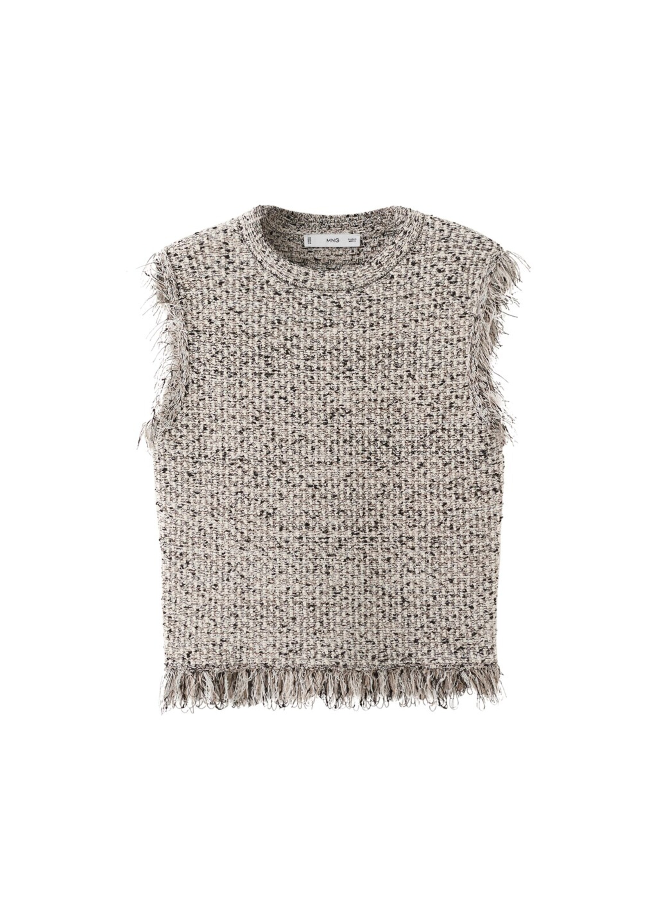 MANGO Knitted Top 'Flequis' in Black: front