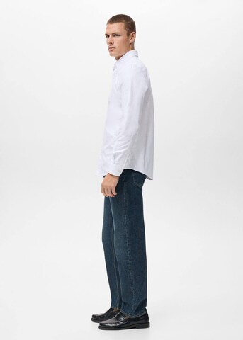 MANGO MAN Regular fit Button Up Shirt 'Oxford' in White
