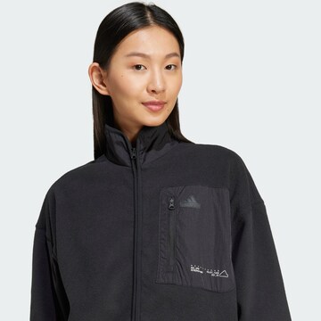 ADIDAS SPORTSWEAR Athletic Fleece Jacket in Black