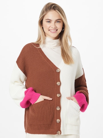 In The Style Knit Cardigan 'Olivia' in Brown: front