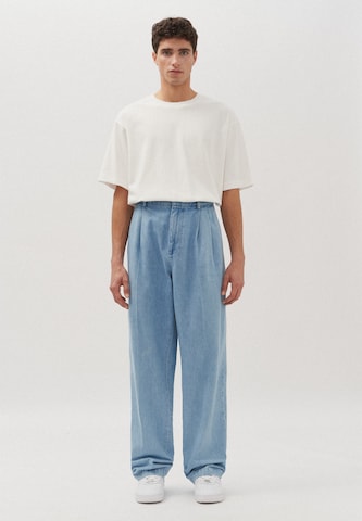 SEIDENSTICKER Loose fit Pleat-Front Pants in Blue