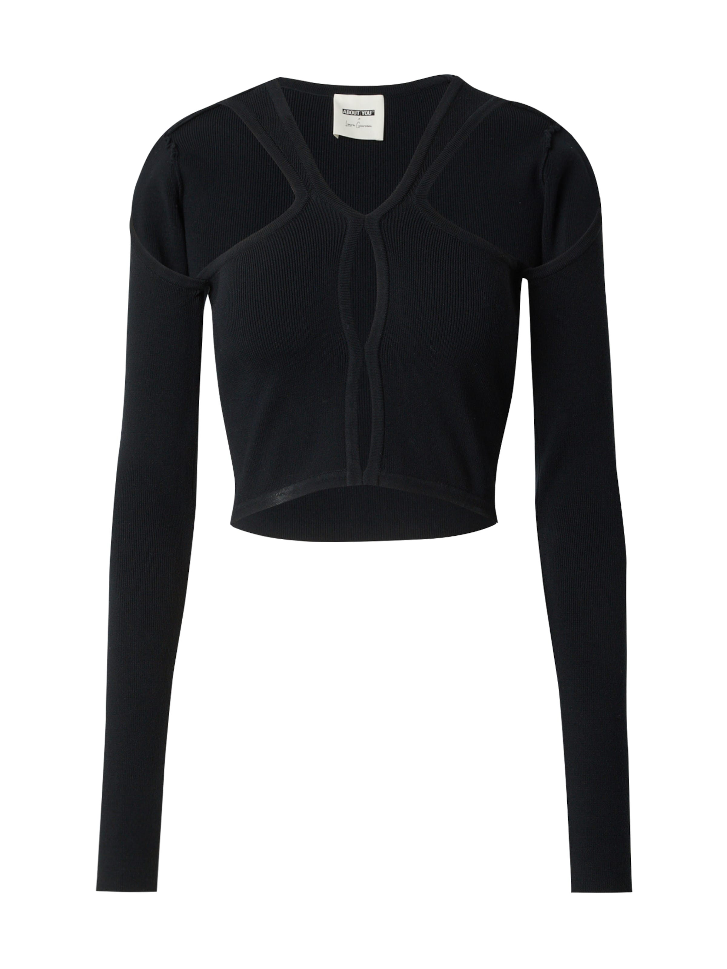 ABOUT YOU x Laura Giurcanu Shirt 'Eva' in Black: front