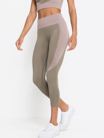 Skinny Pantalon de sport LASCANA ACTIVE en vert : devant