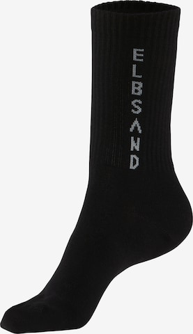 Elbsand Socks in Black: front