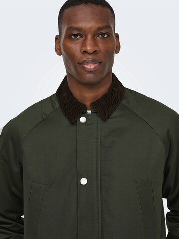 Only & Sons Átmeneti dzseki 'ONSBOB' - zöld