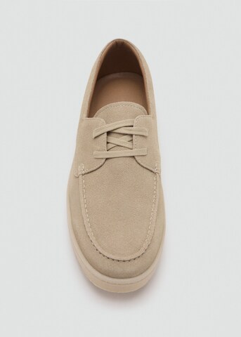 MANGO MAN Schnürschuhe 'Easynaut' in Beige