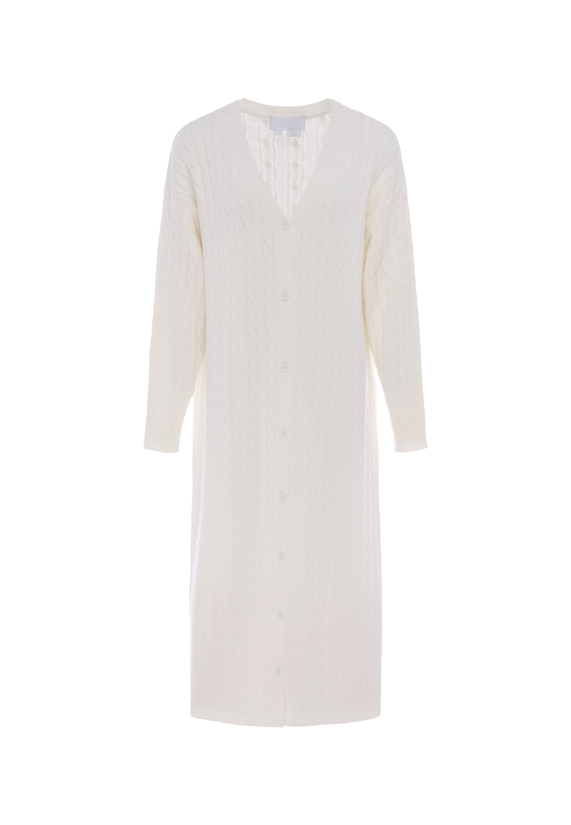 usha WHITE LABEL - Sobretudo de malha em branco: frente
