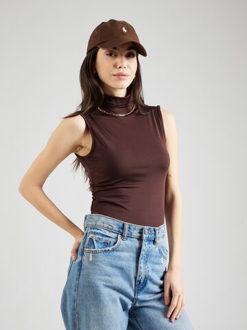 Trendyol Shirt bodysuit in Brown: front