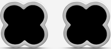 Pure Schmuck Earrings 'Clover Black' in Silver: front