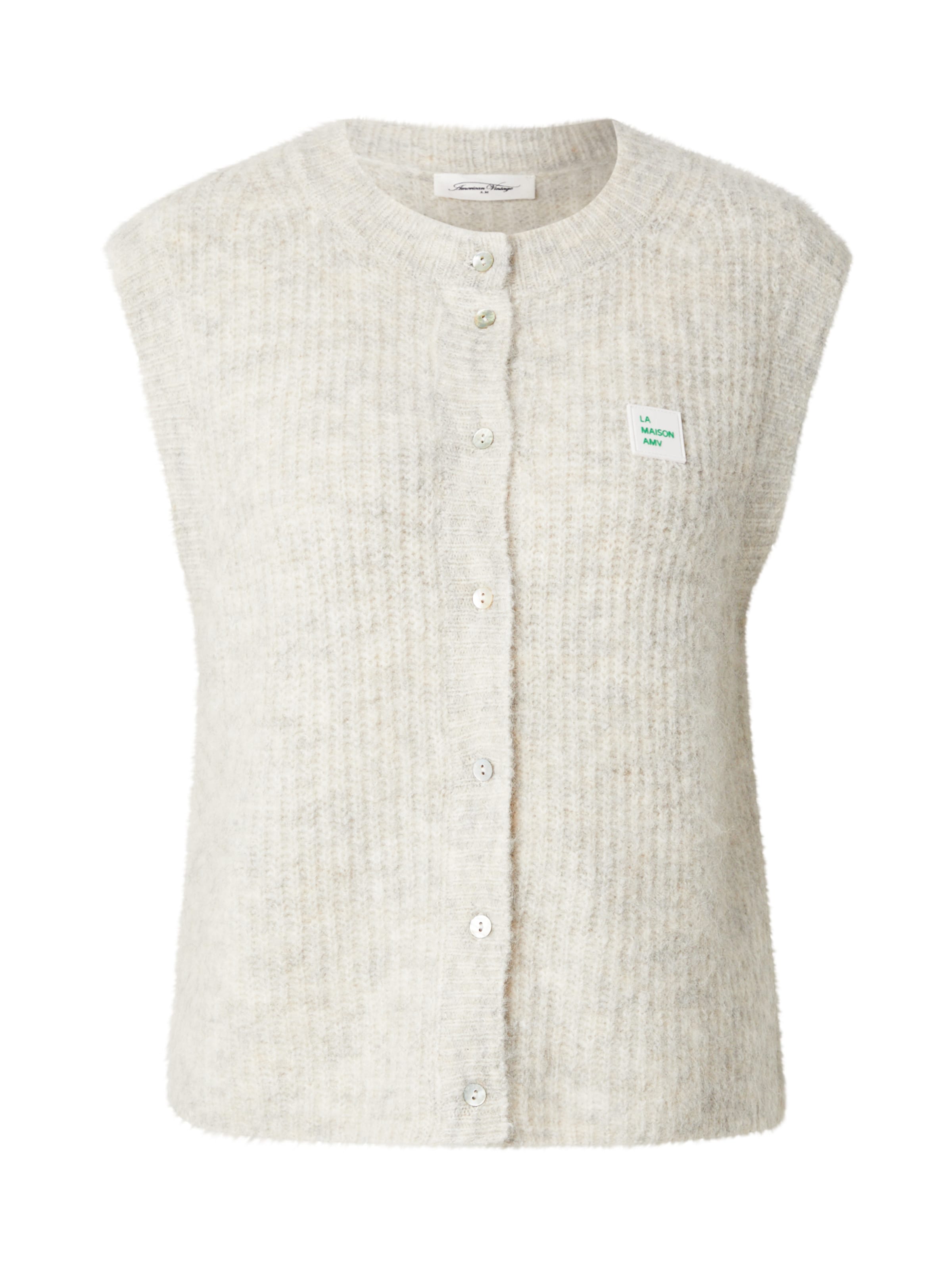 AMERICAN VINTAGE Knit cardigan 'EAST19MCE24' in Grey: front