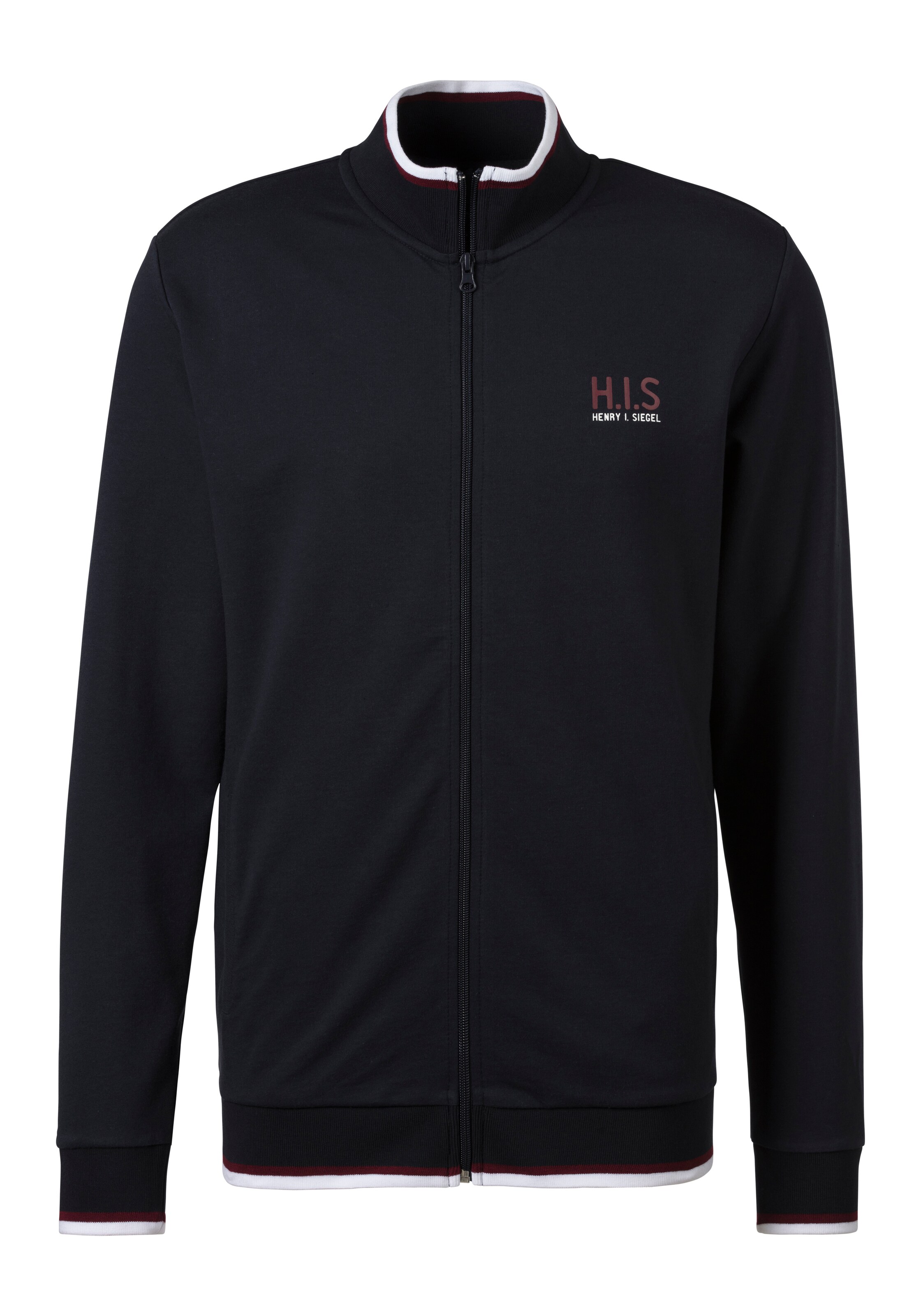 HIS JEANS Zip-Up Hoodie in Blue: front
