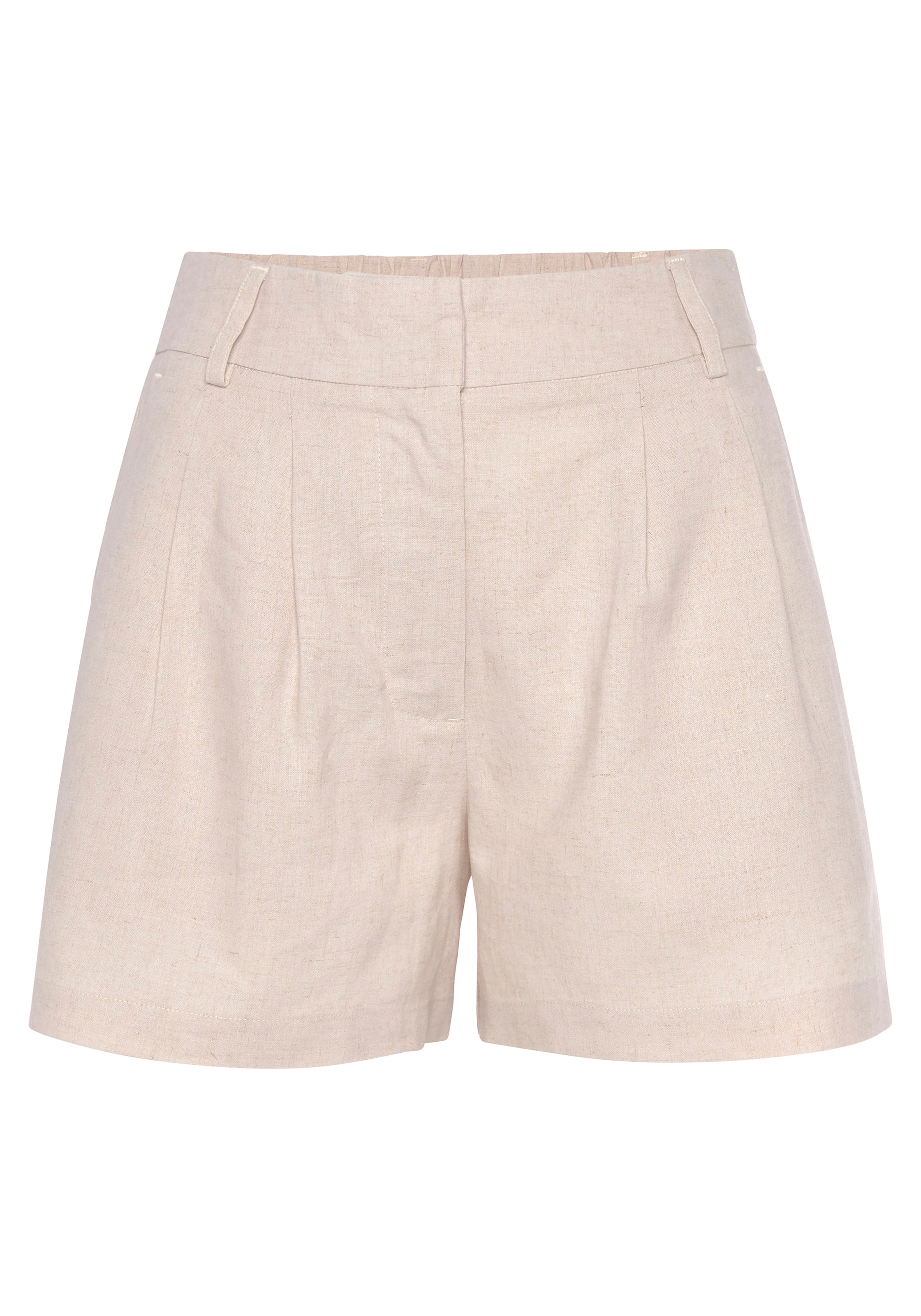 LASCANA Veckad byxa i beige: framsida