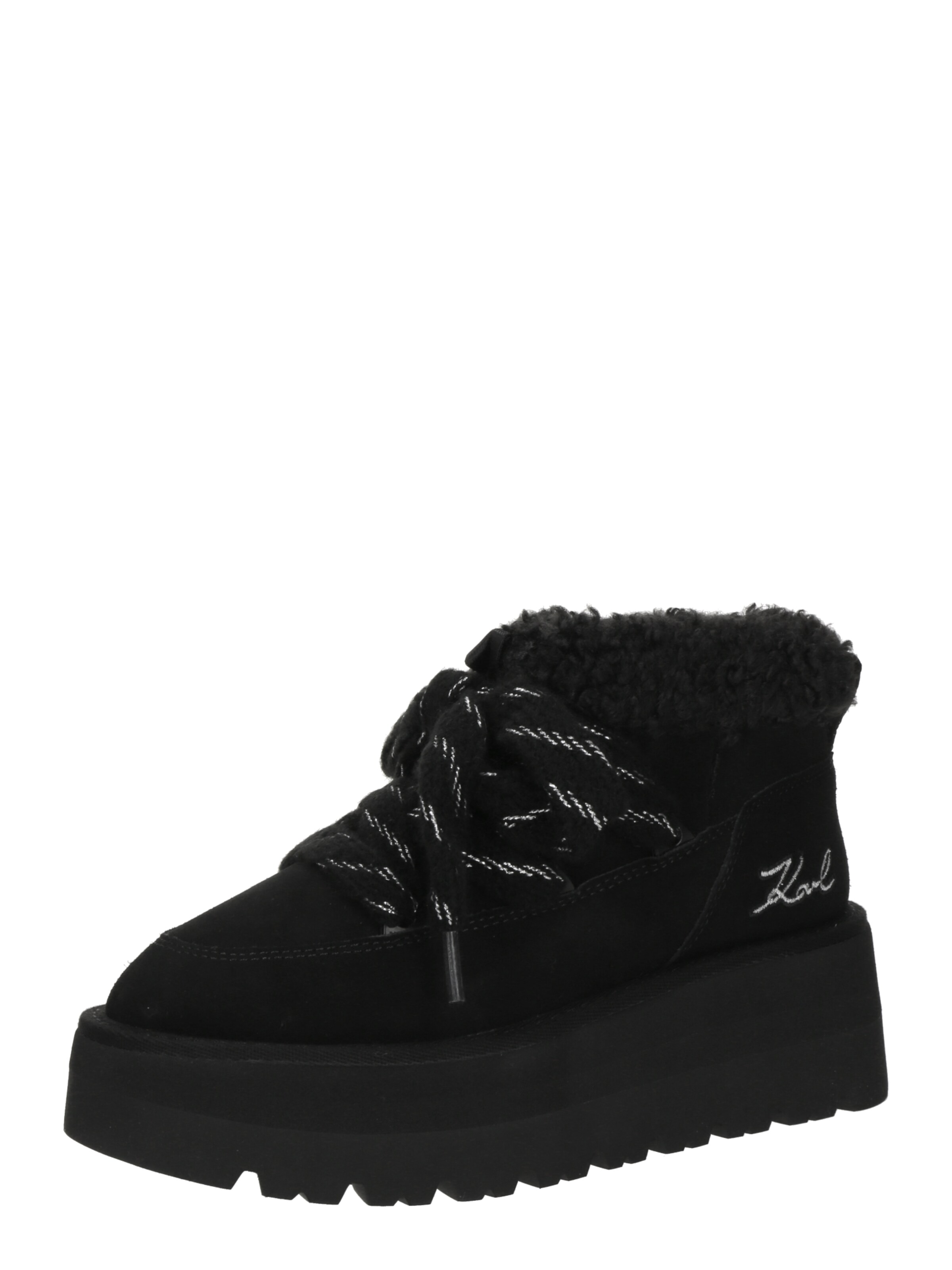 Karl Lagerfeld Fűzős rövid szárú csizmák - fekete: elől