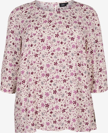 Zizzi Bluse 'Rose' i hvid: forside