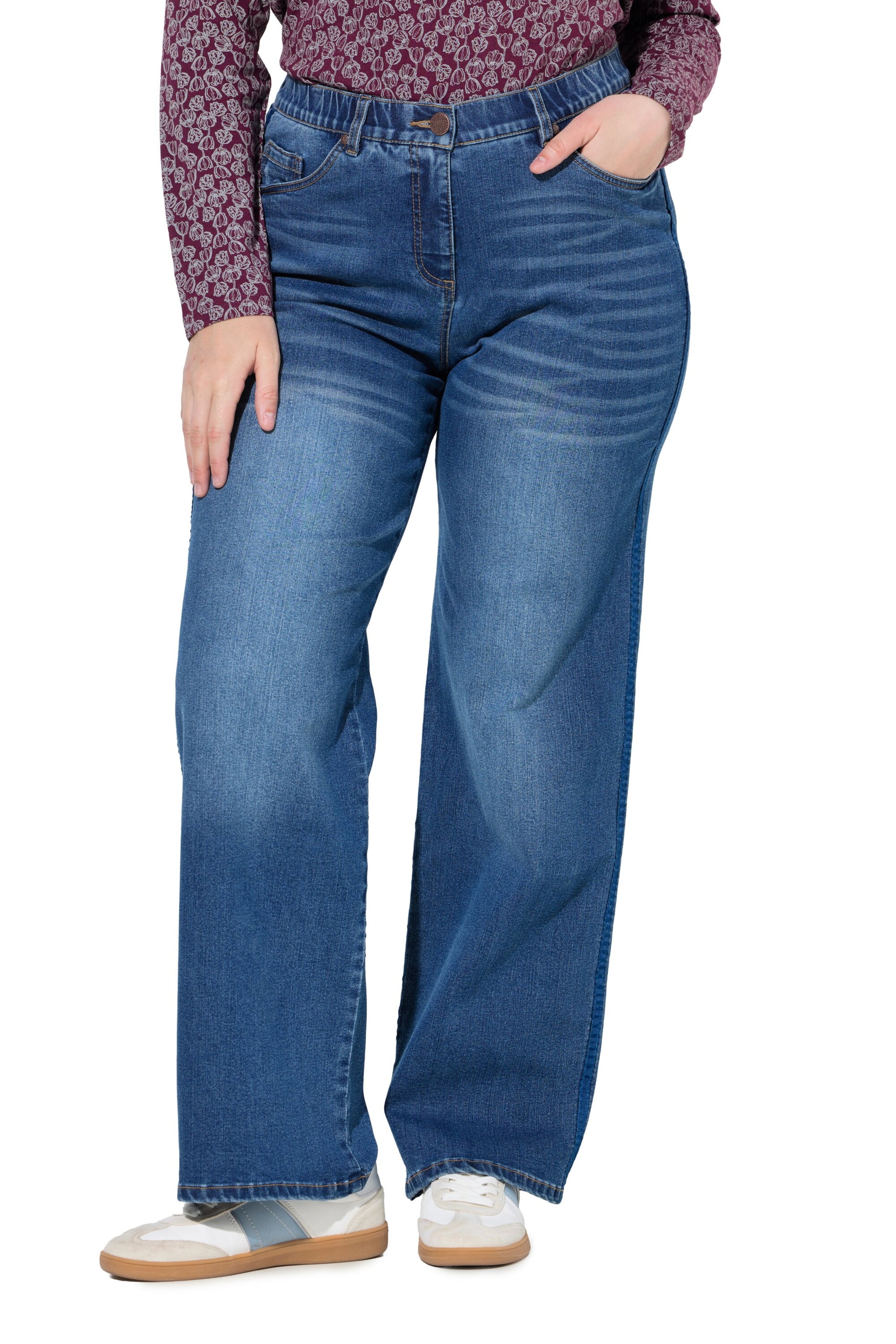Ulla Popken Wide leg Jeans in Blue: front