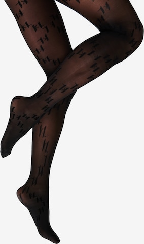 Karl LagerfeldČarape ' Monogram Tights ' - crna boja: prednji dio