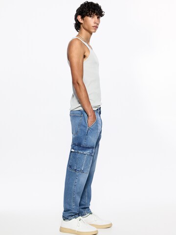 Loosefit Jeans cargo Pull&Bear en bleu