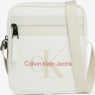 Calvin Klein Jeans Umhängetasche in beige / rot / wollweiß, Produktansicht
