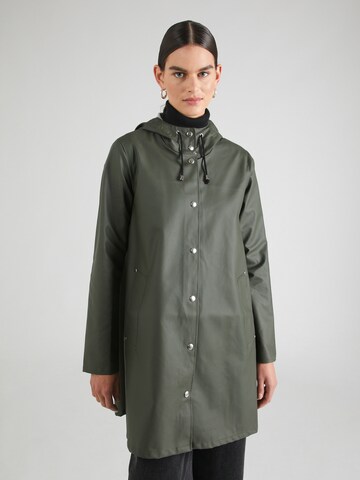 Stutterheim Between-Seasons Coat in Green: front