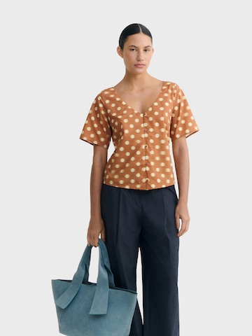 Thinking MU Blouse 'LEIA' in Brown: front