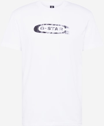 G-Star RAW - Camisa 'Distressed old school' em branco: frente