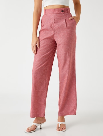 Koton Wide leg Pleat-front trousers in Red: front