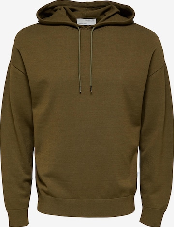 SELECTED HOMME Sweatshirt 'Teller' in Groen: voorkant