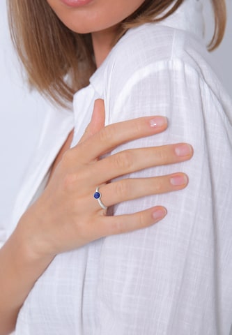 ELLI PREMIUM Ring Edelstein Ring in Blau: predná strana