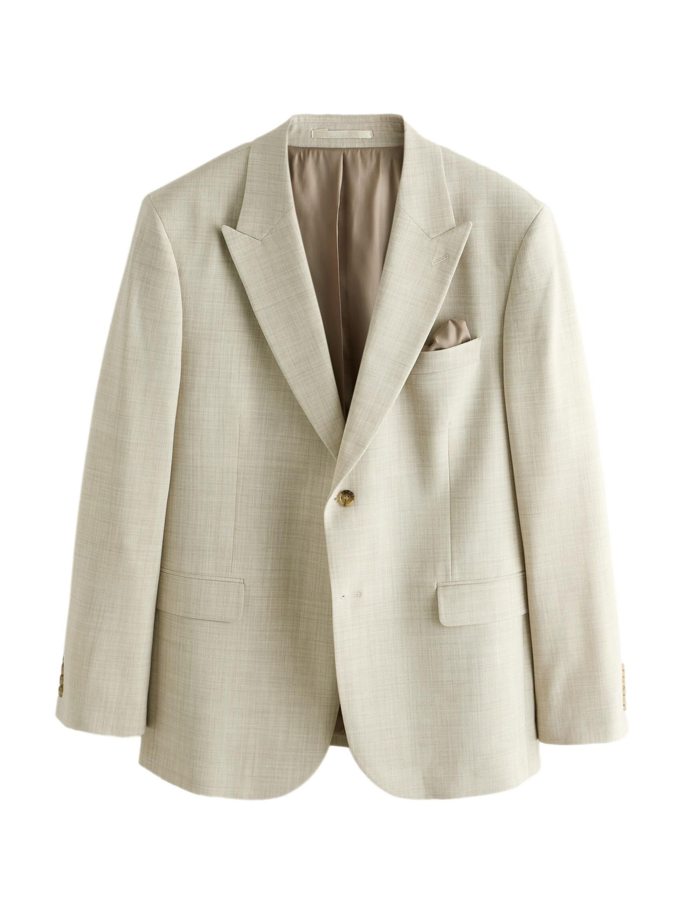 Next Regular fit Colbert 'N.Premium' in Beige: voorkant
