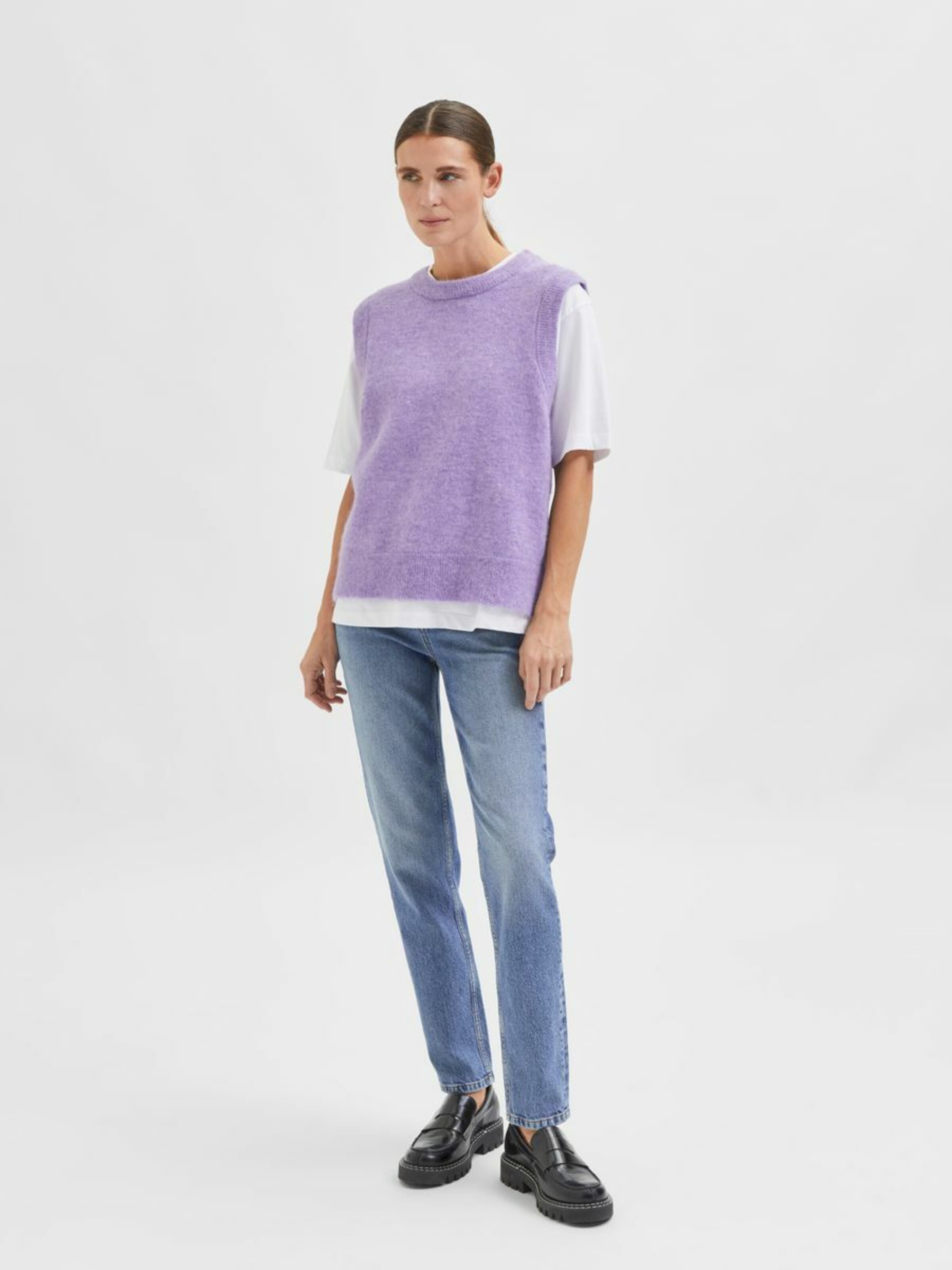Frauen Pullover & Strick SELECTED FEMME Strickweste in Helllila - FV09334 Frauen Pullover & Strick SELECTED FEMME Strickweste in Helllila - FV09334