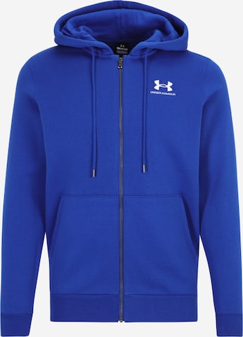 UNDER ARMOUR Αθλητική ζακέτα φούτερ 'Essential' σε μπλε: μπροστά