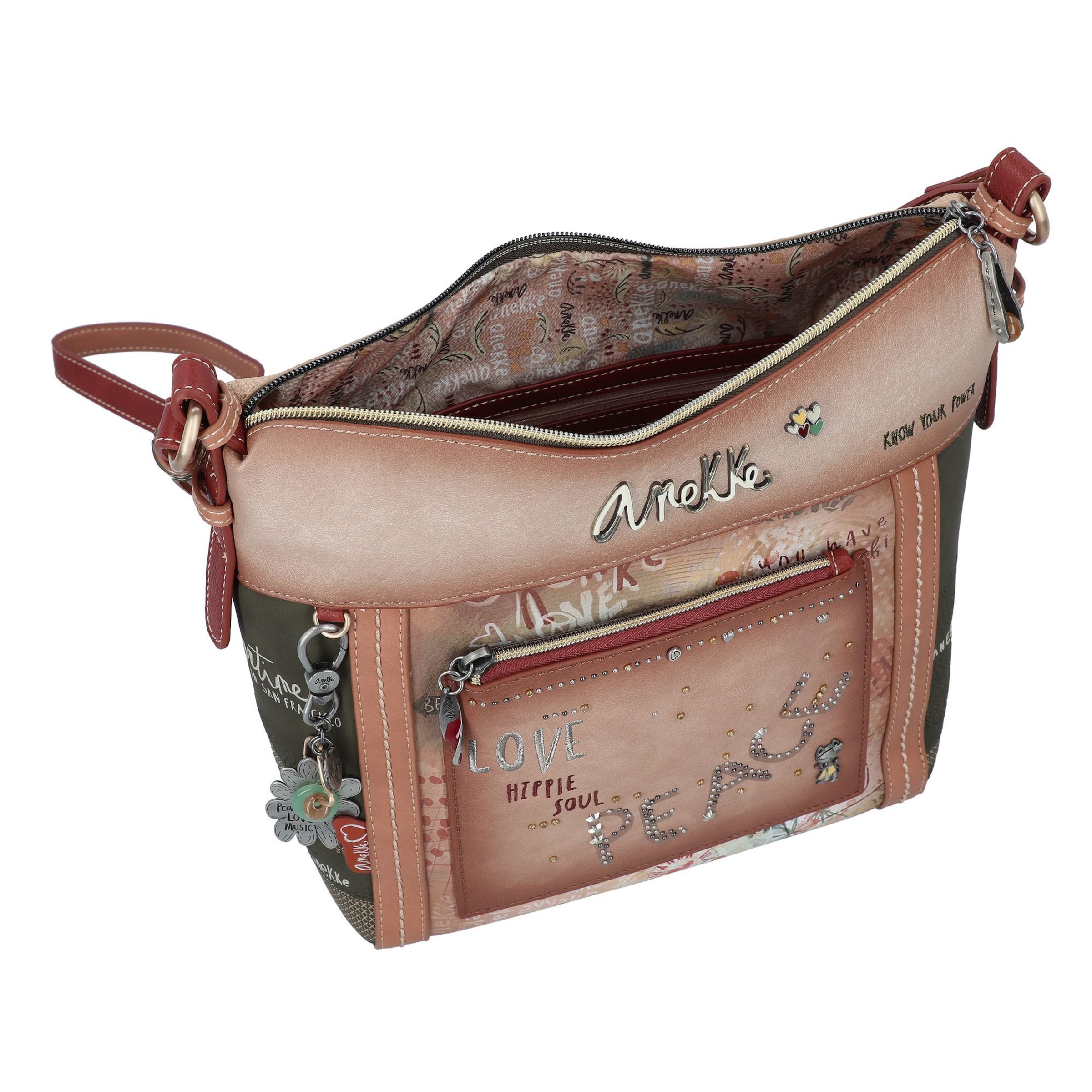 Anekke Umhängetasche 'Flower' in Beige