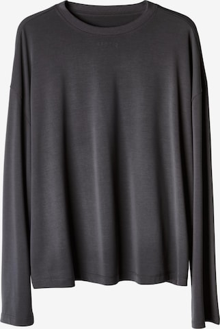 Maglietta 'Boxy-Langarmshirt aus Modal mit 3D-Logo, Ruth 2' di ESOTIQ in grigio: frontale