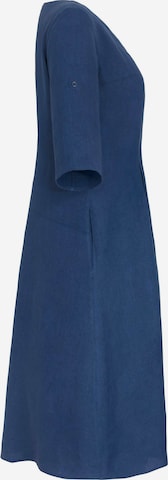 Anna Aura Abendkleid mit 3/4-Arm aus 100% Leinen in Blau