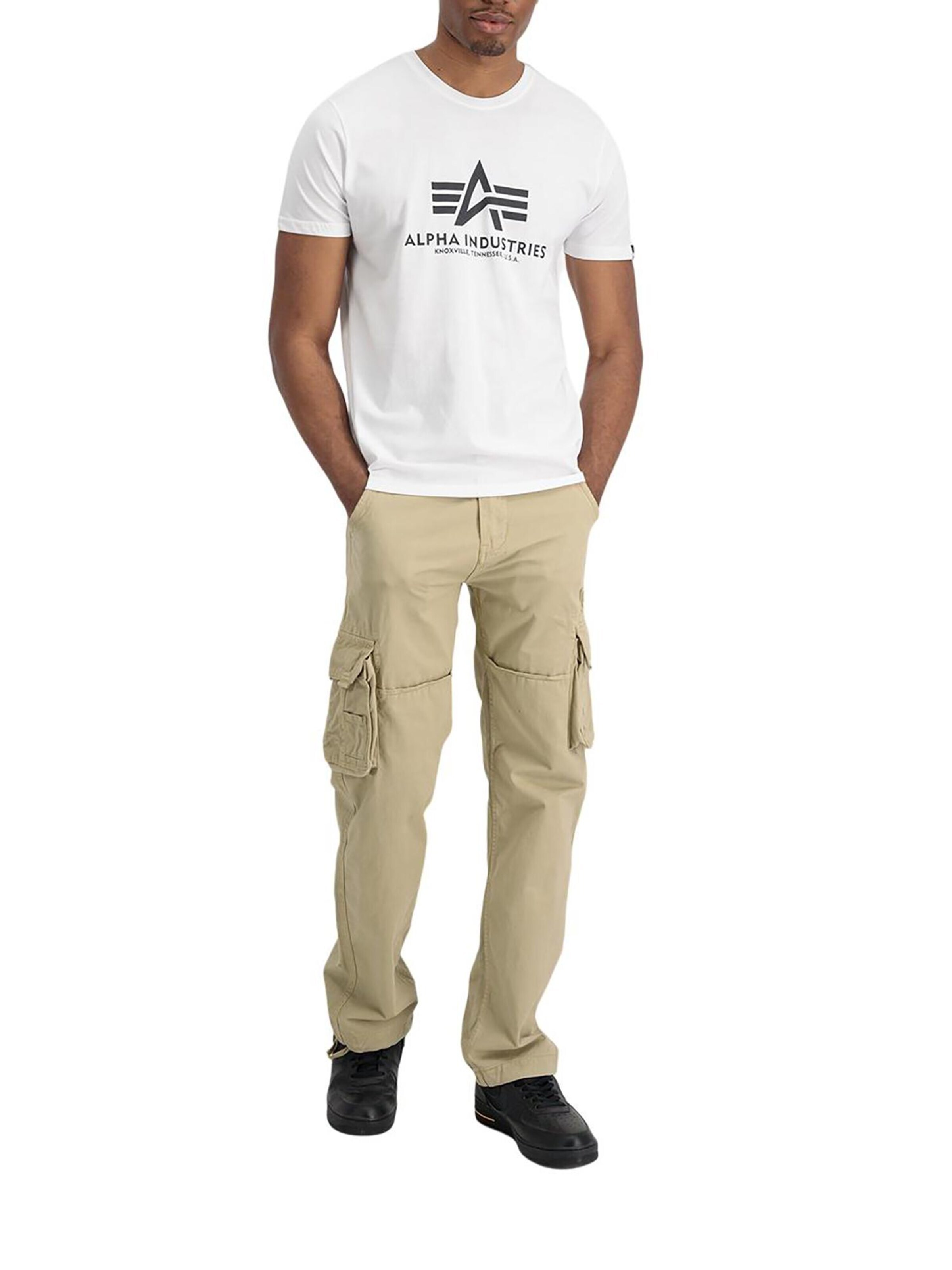 ALPHA INDUSTRIES Shirt 'Basic Logo'‌‌‌‌‌ in Weiß