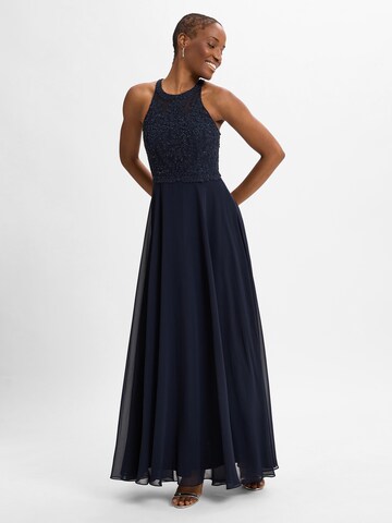 Robe de soirée Marie Lund en bleu : devant