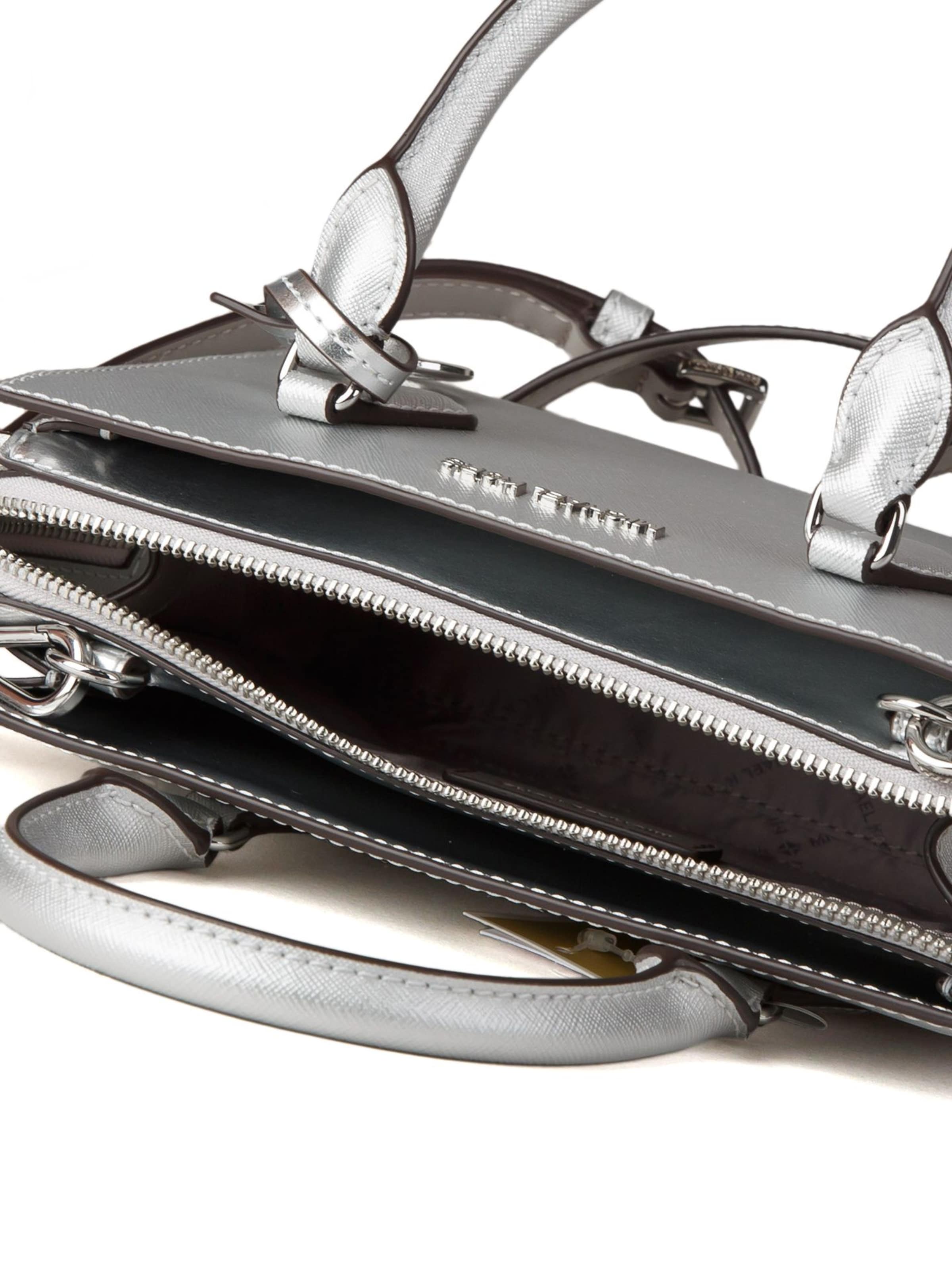 Borsa a mano 'Sheila Small Center-Zip Satchel' di Michael Kors in argento