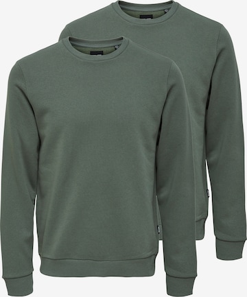 Only & Sons Sweatshirt 'Ceres' in Grün: Vorderseite