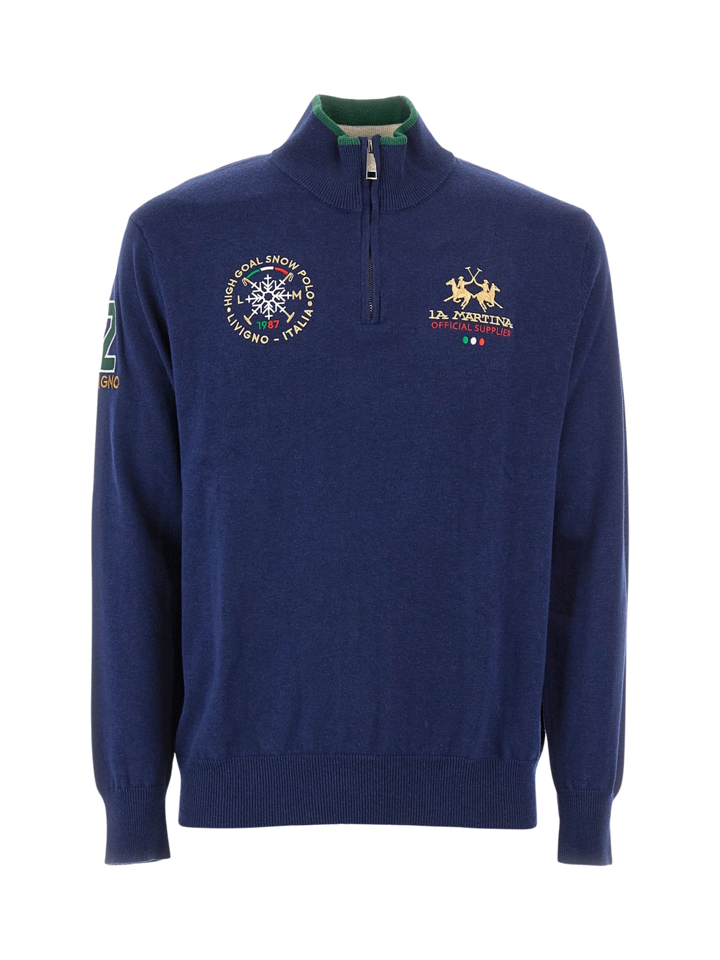 La Martina Pullover i mørkeblå / gul / grøn / rød, Produktvisning