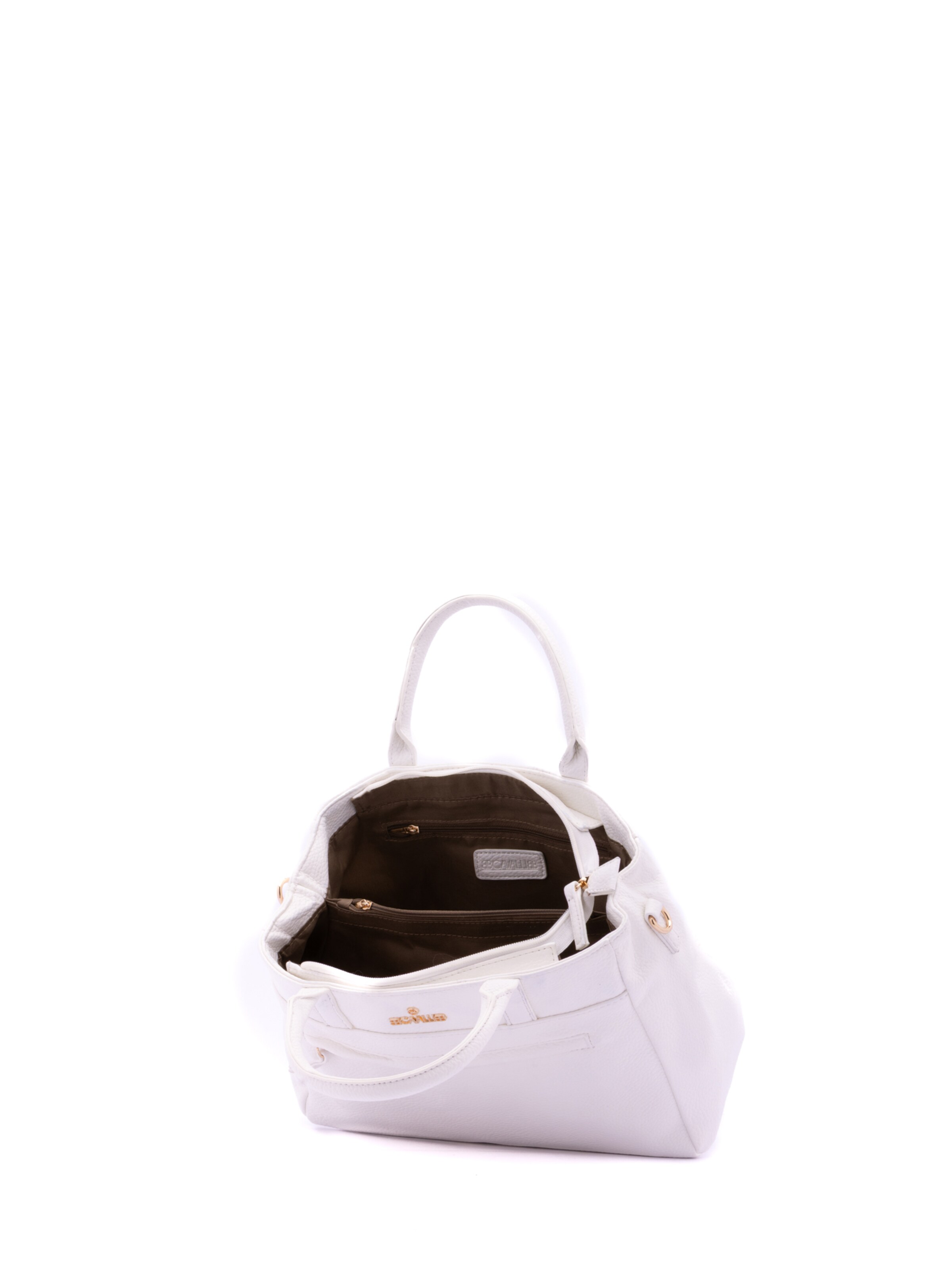 Borsa a mano 'Borsa a Mano Donna B Cavalli Ecopelle Zip - 30x22x10 cm' di B. Cavalli in bianco
