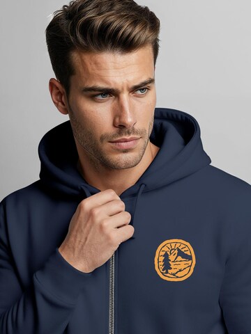 Neverless Sweatjacke 'Landschaft Badge'‌‌‌‌‌‌‌‌ in Blau