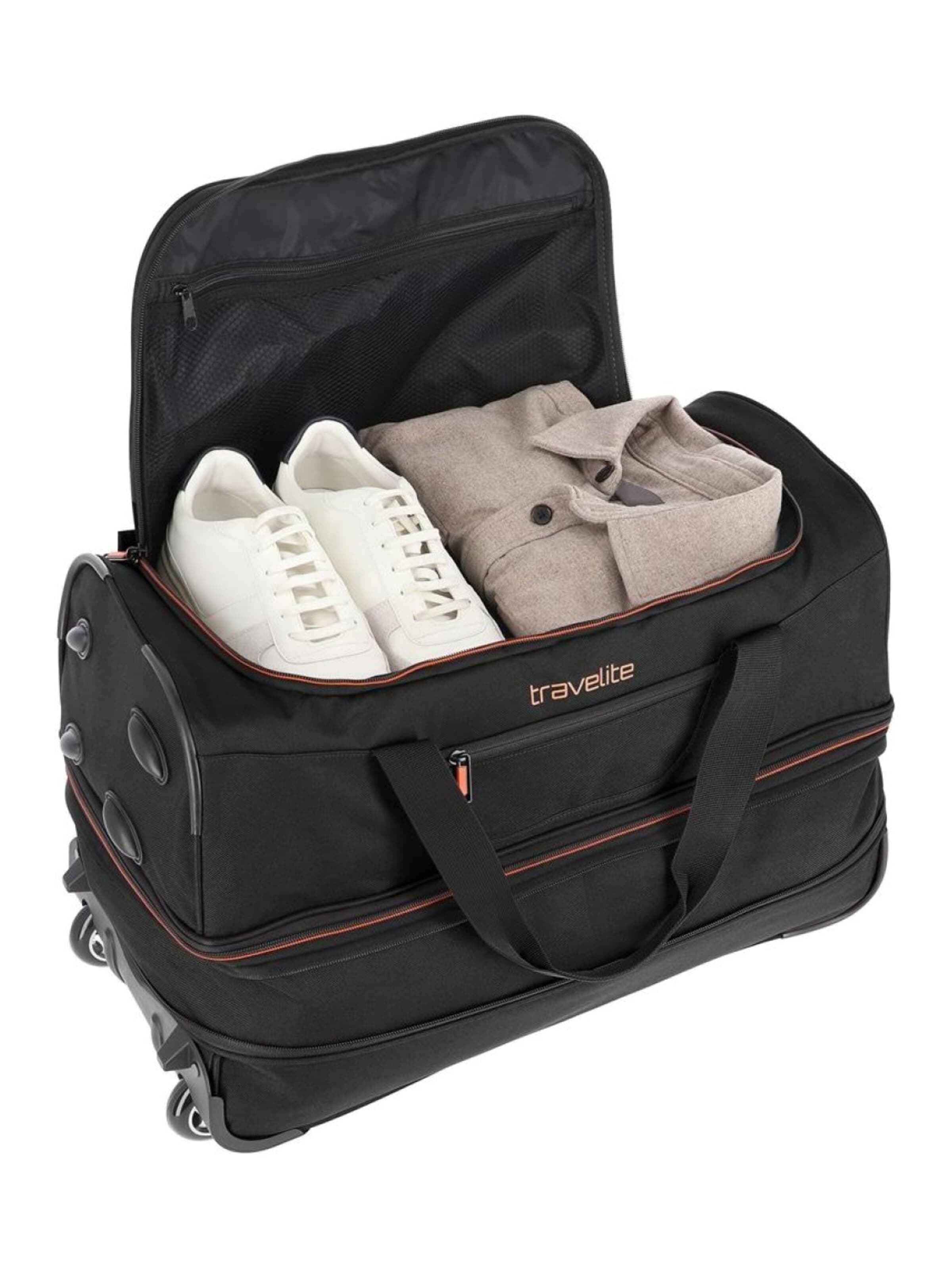 TRAVELITE Gurulós bőröndök - fekete