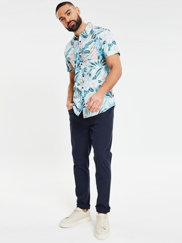 Threadbare Regular Fit Skjorte 'Tropical' i blå